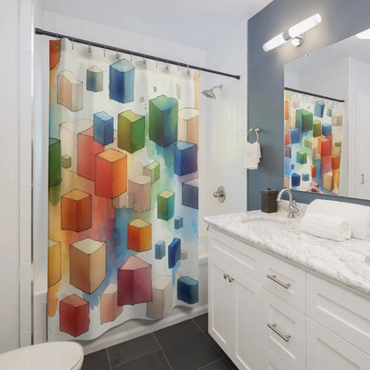 Color Block Shower Curtain