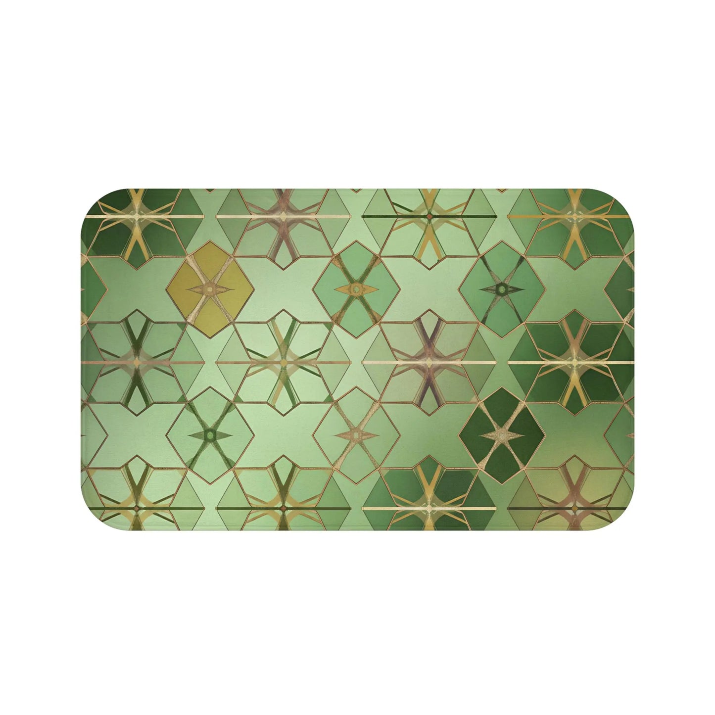 Geometric Star Tiles Bath Mat