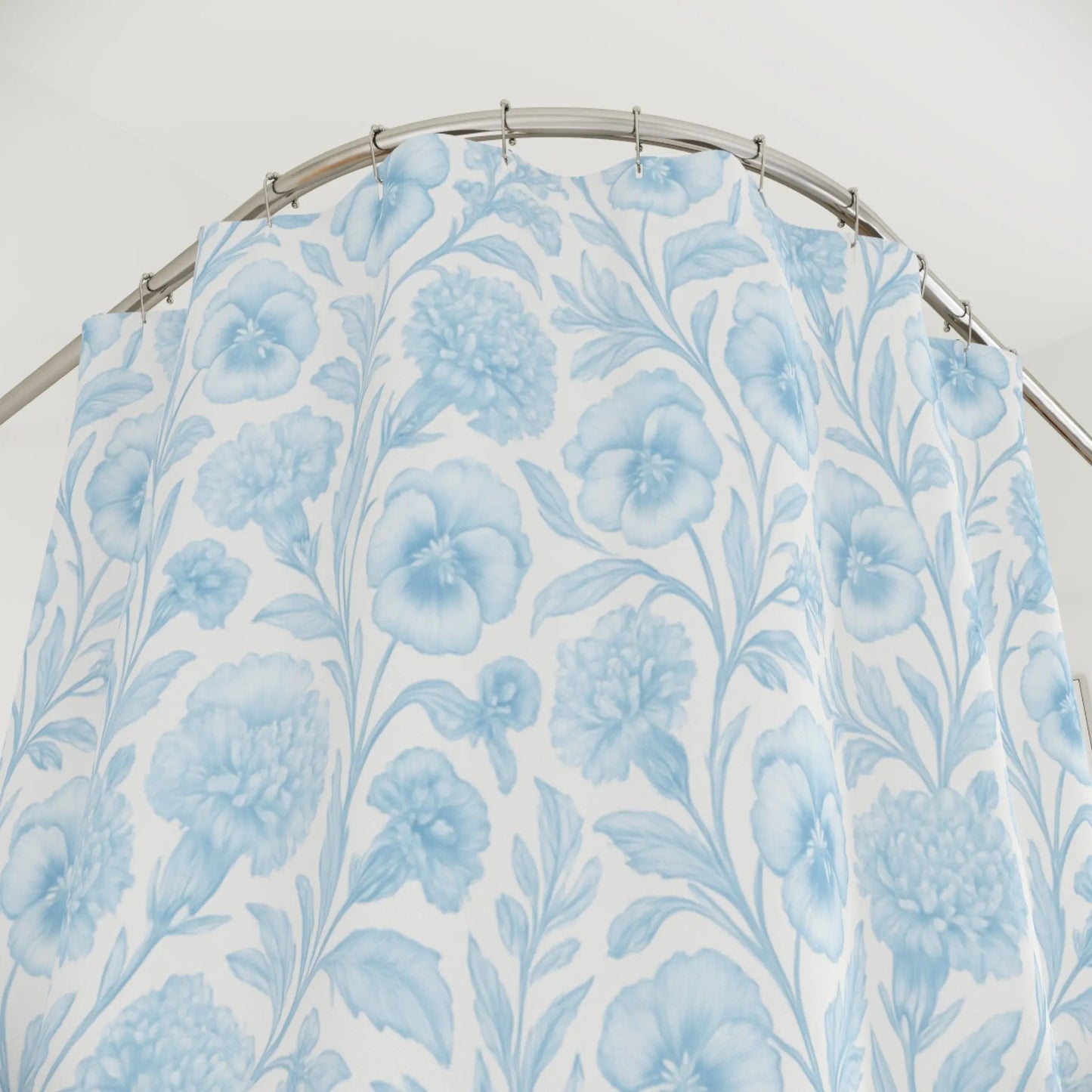 Floral Blue Shower Curtain