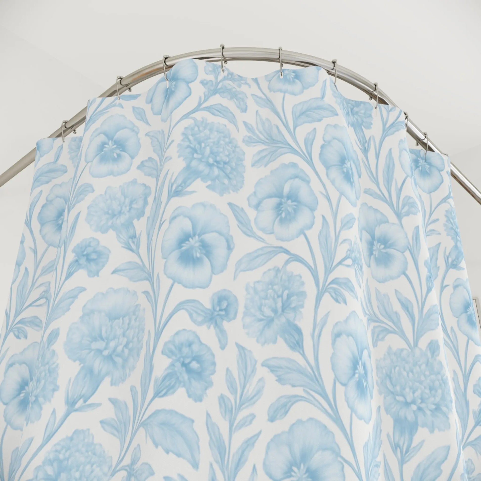 Floral Blue Shower Curtain