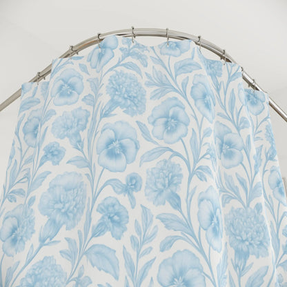 Floral Blue Shower Curtain