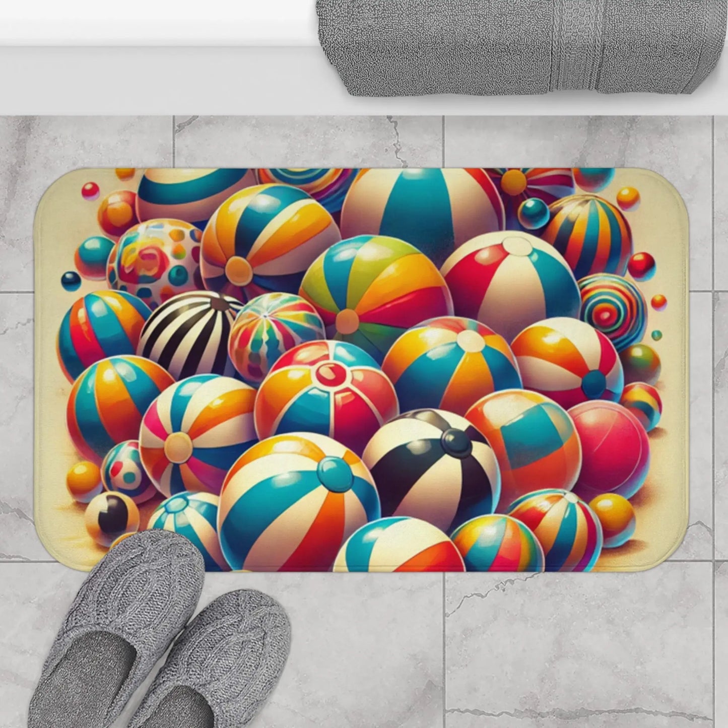Colorful Beach Ball Bath Mat