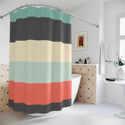 Retro Striped Shower Curtain