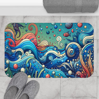 Ocean Waves Bath Mat
