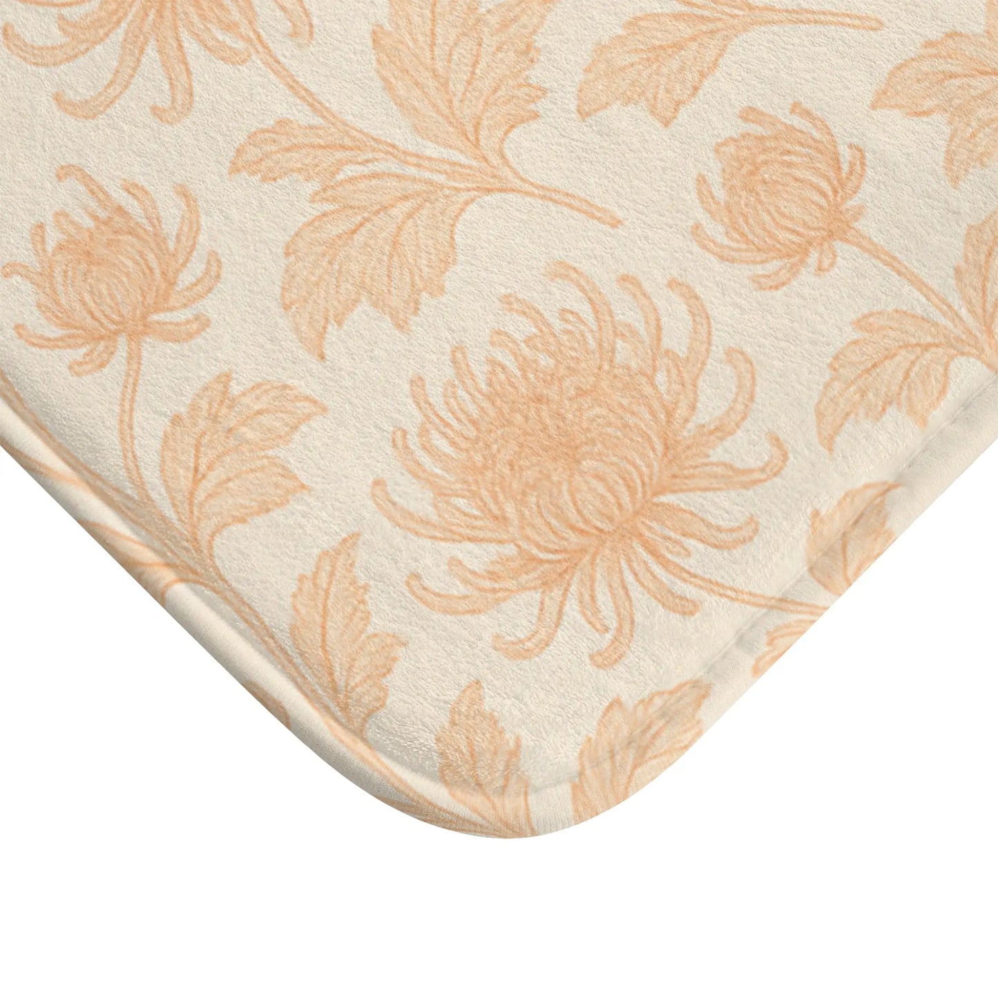 Peach Floral Bath Mat