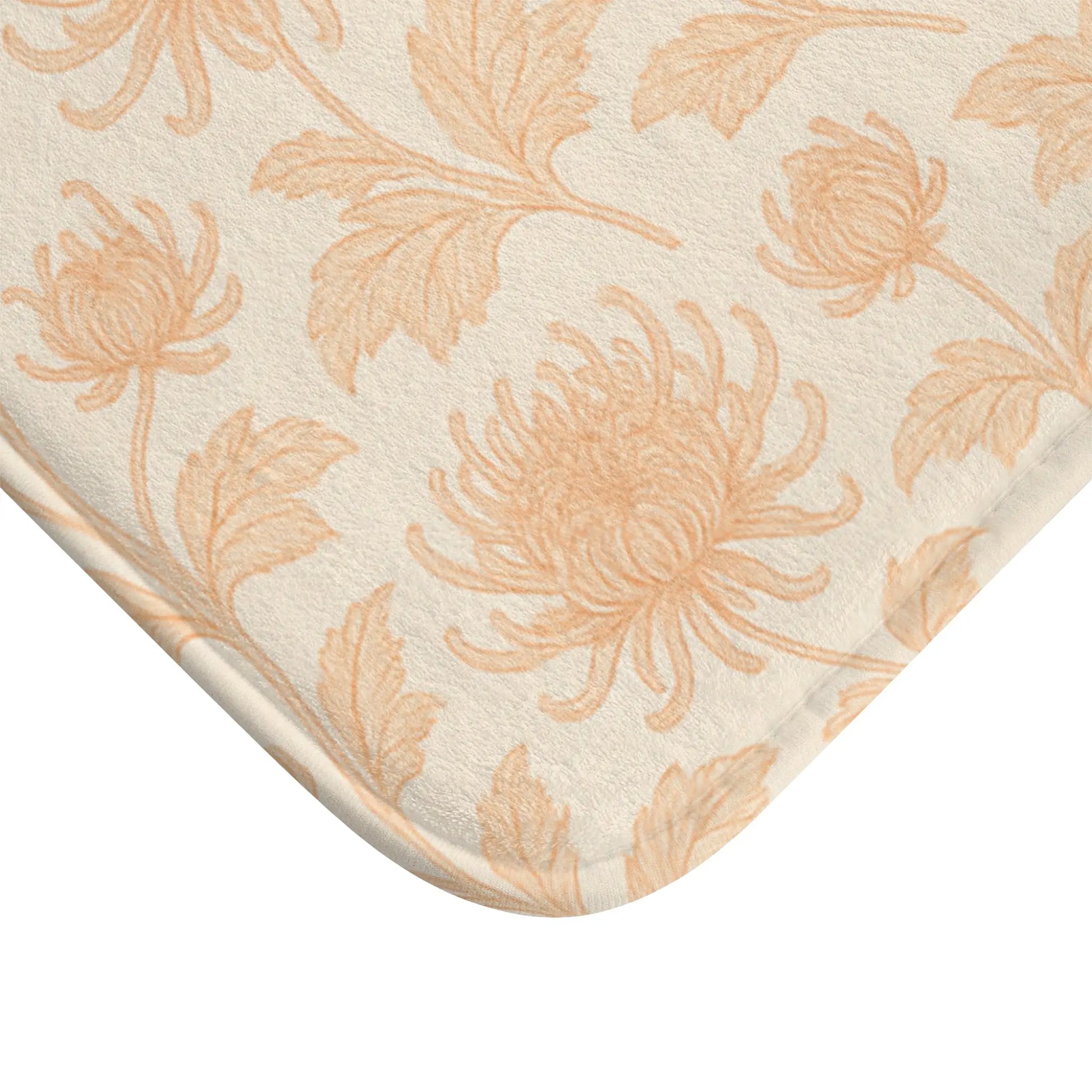 Peach Floral Bath Mat