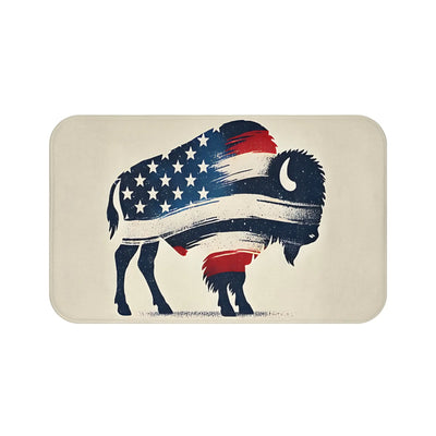 Patriotic Bath Mat with Buffalo Design