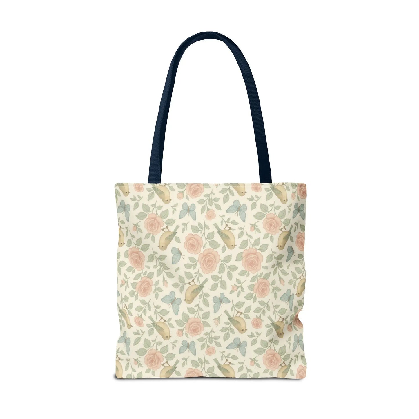 Vintage Rose and Bird Pattern Tote Bag