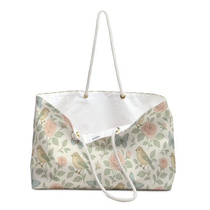Vintage Birds and Roses Weekender Bag