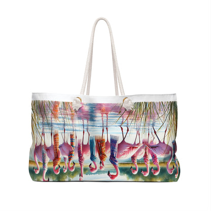 Colorful Flamingo Weekender Bag
