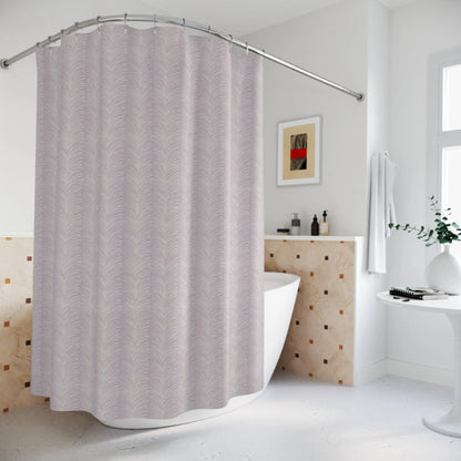 Lavender Feather Chevron Shower Curtain