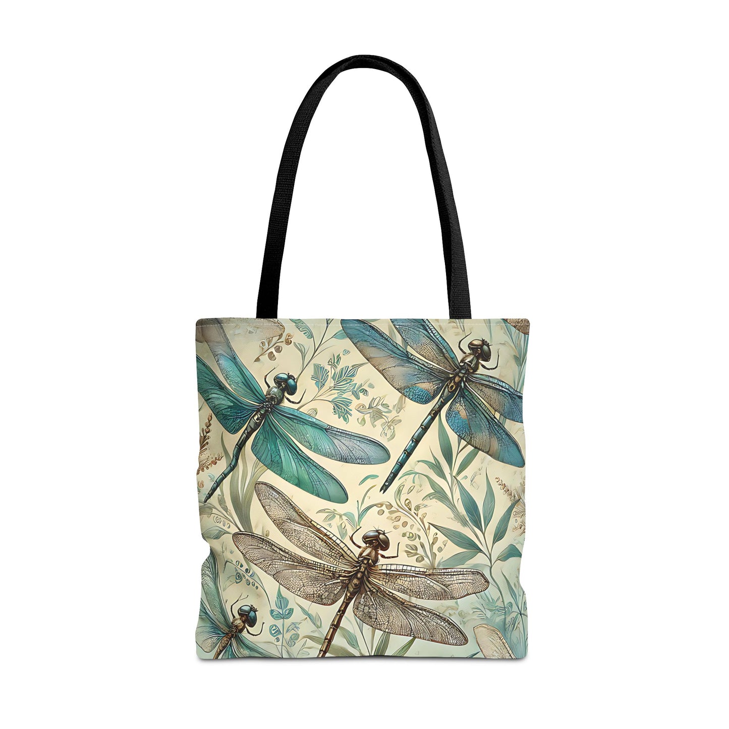 Vintage Teal Dragonfly Tote Bag