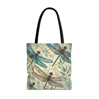 Vintage Teal Dragonfly Tote Bag