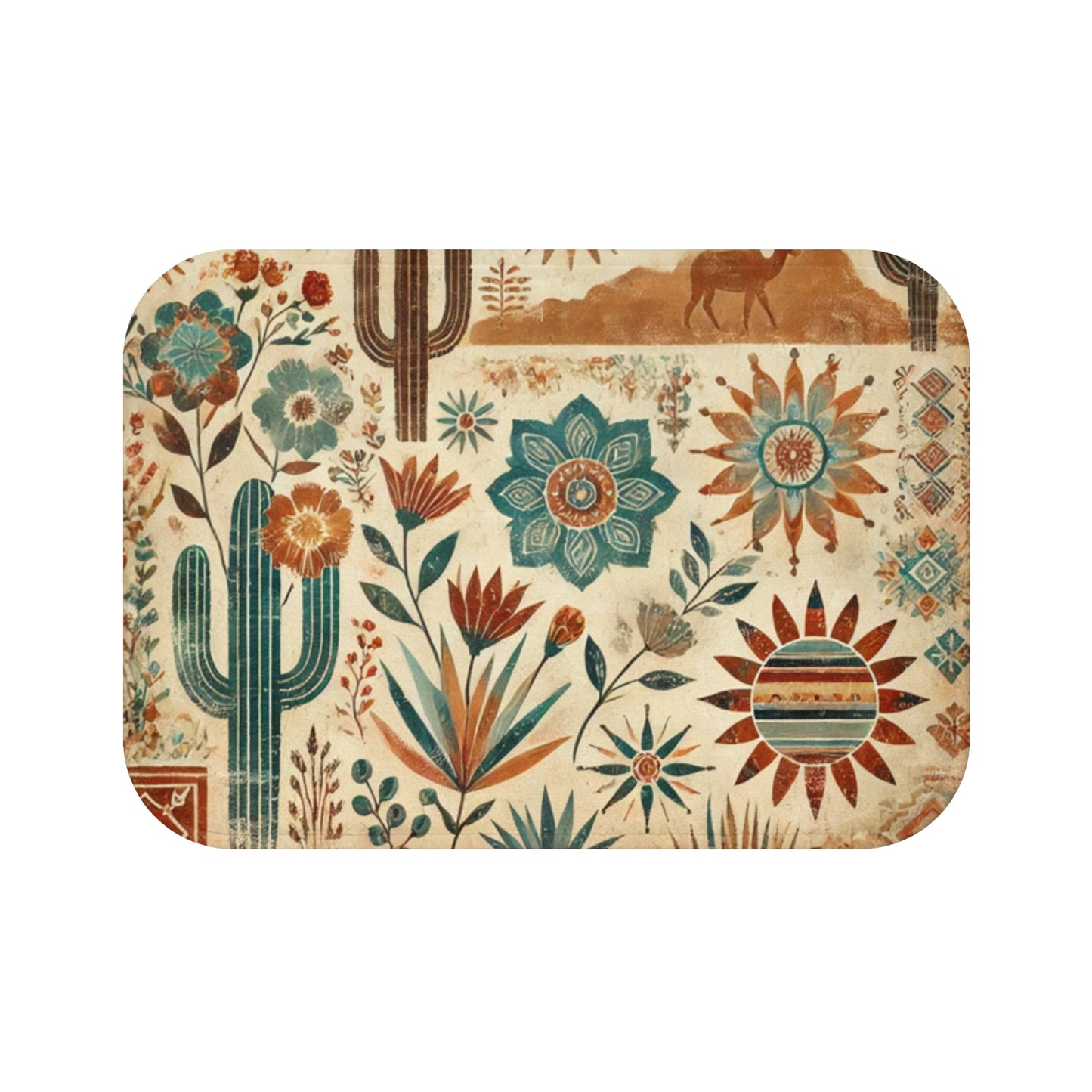 Bohemian Floral Desert Bath Mat