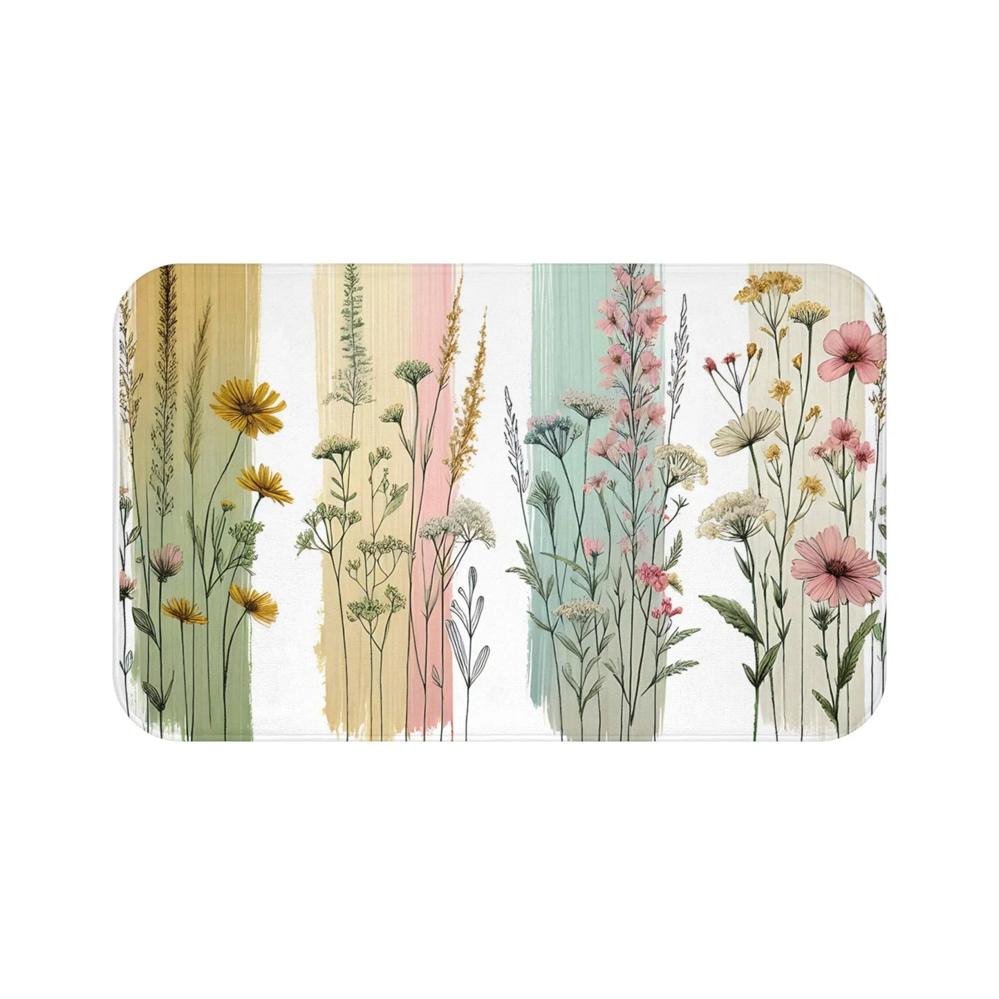 Floral Watercolor Bath Mat