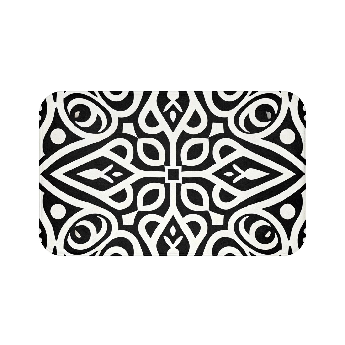 Elegant Black and White Bath Mat