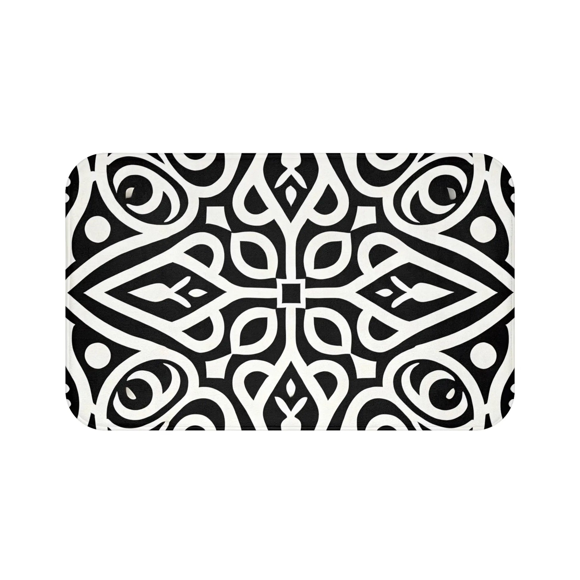 Elegant Black and White Bath Mat