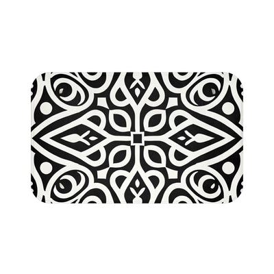Elegant Black and White Bath Mat
