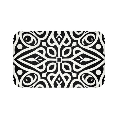 Elegant Black and White Bath Mat