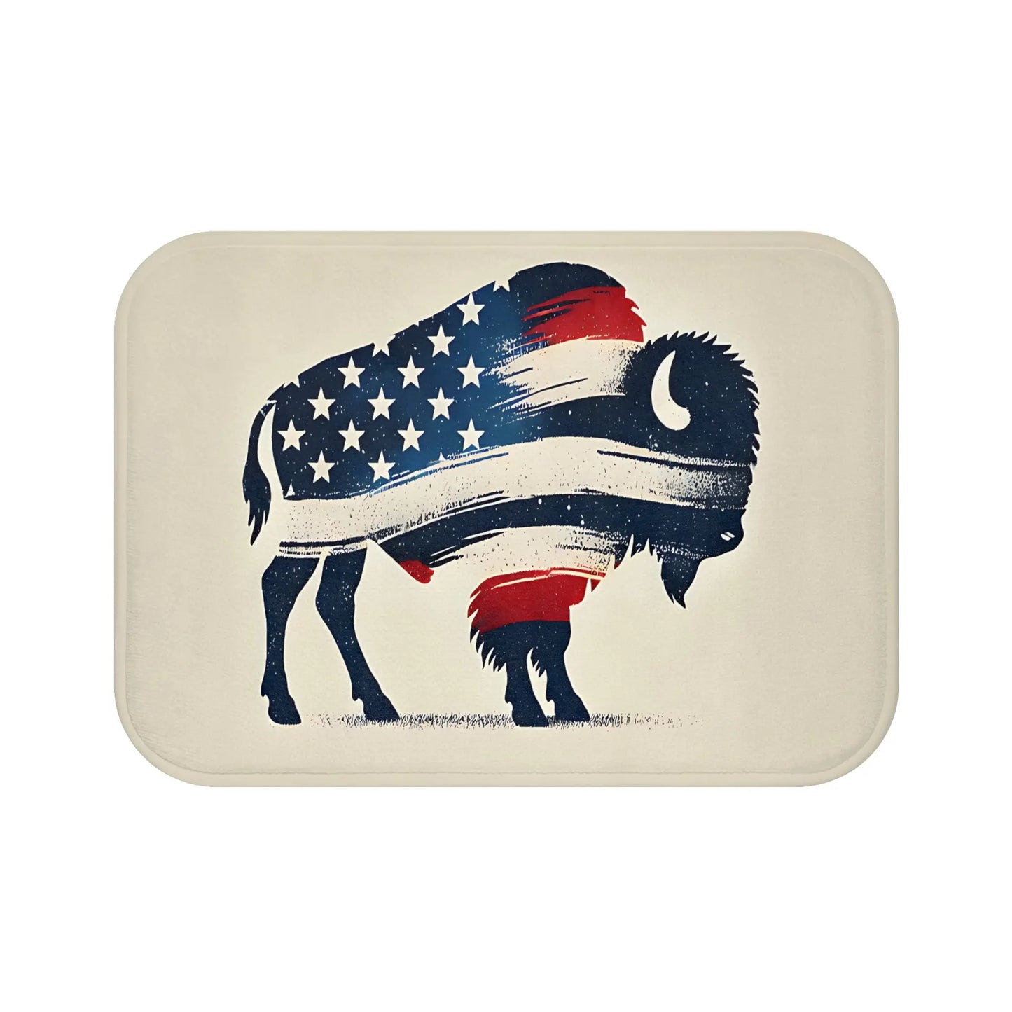 Patriotic Bath Mat with Buffalo Design