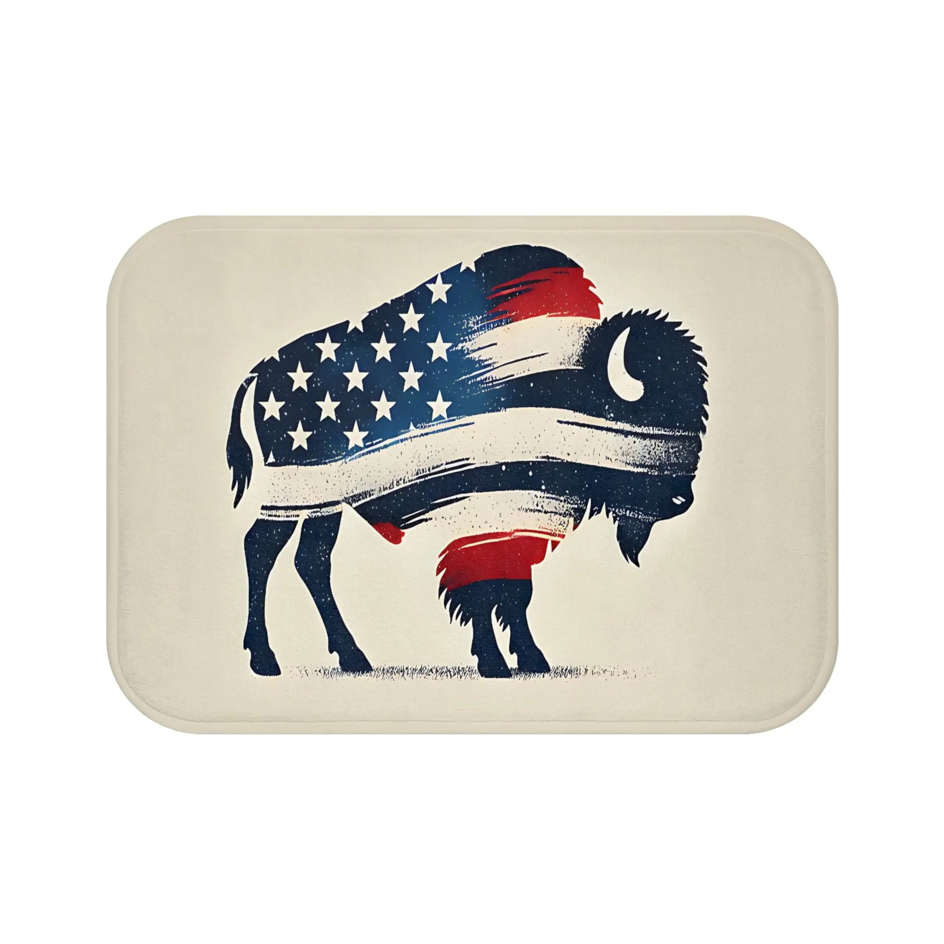 Patriotic Bath Mat with Buffalo Design