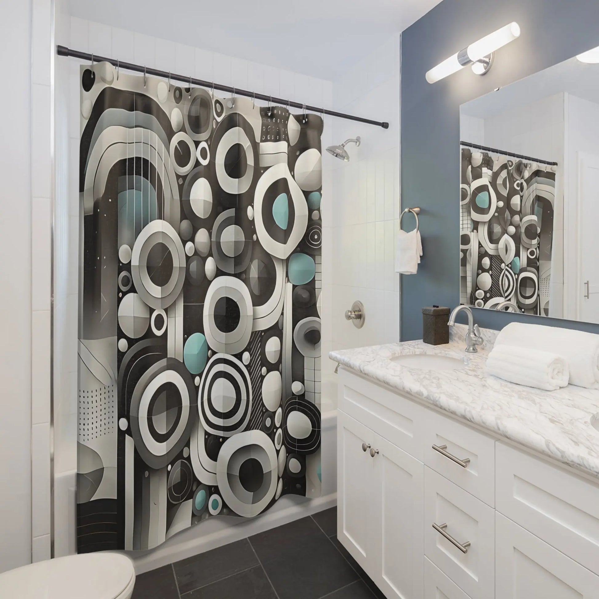 Abstract Elements Design Shower Curtain
