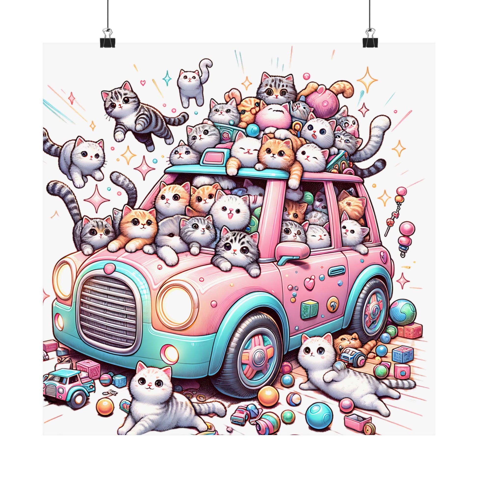 Whimsical Cat Adventure Poster