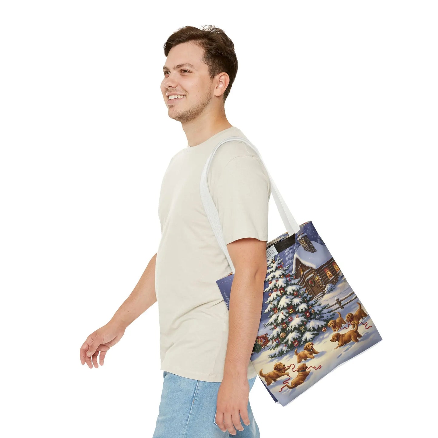 Christmas Cute Puppies Tote Bag