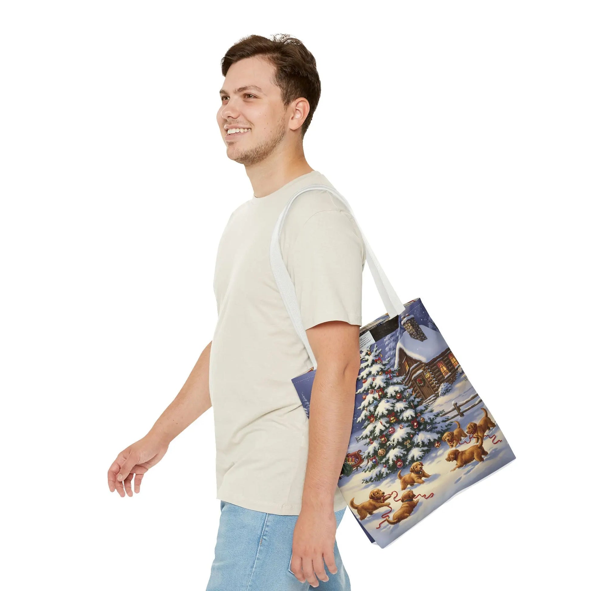 Christmas Cute Puppies Tote Bag