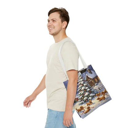 Christmas Cute Puppies Tote Bag