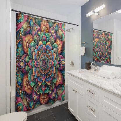 Vibrant Boho Mandala Shower Curtain