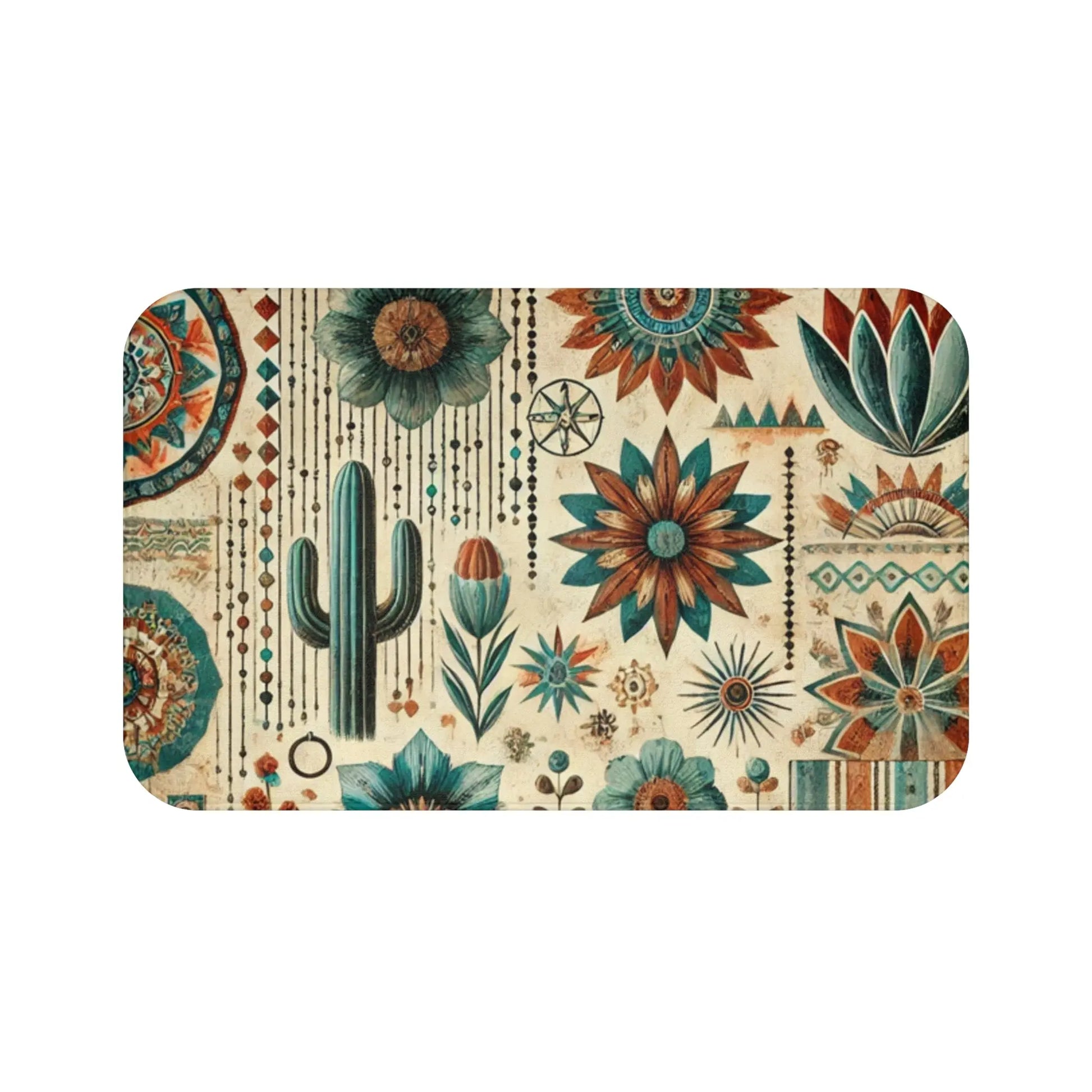 Bohemian Southwestern Desert Floral Bath Mat