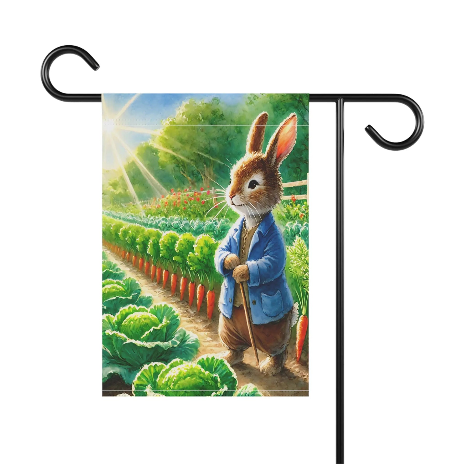 Easter Bunny Farmer in Garden