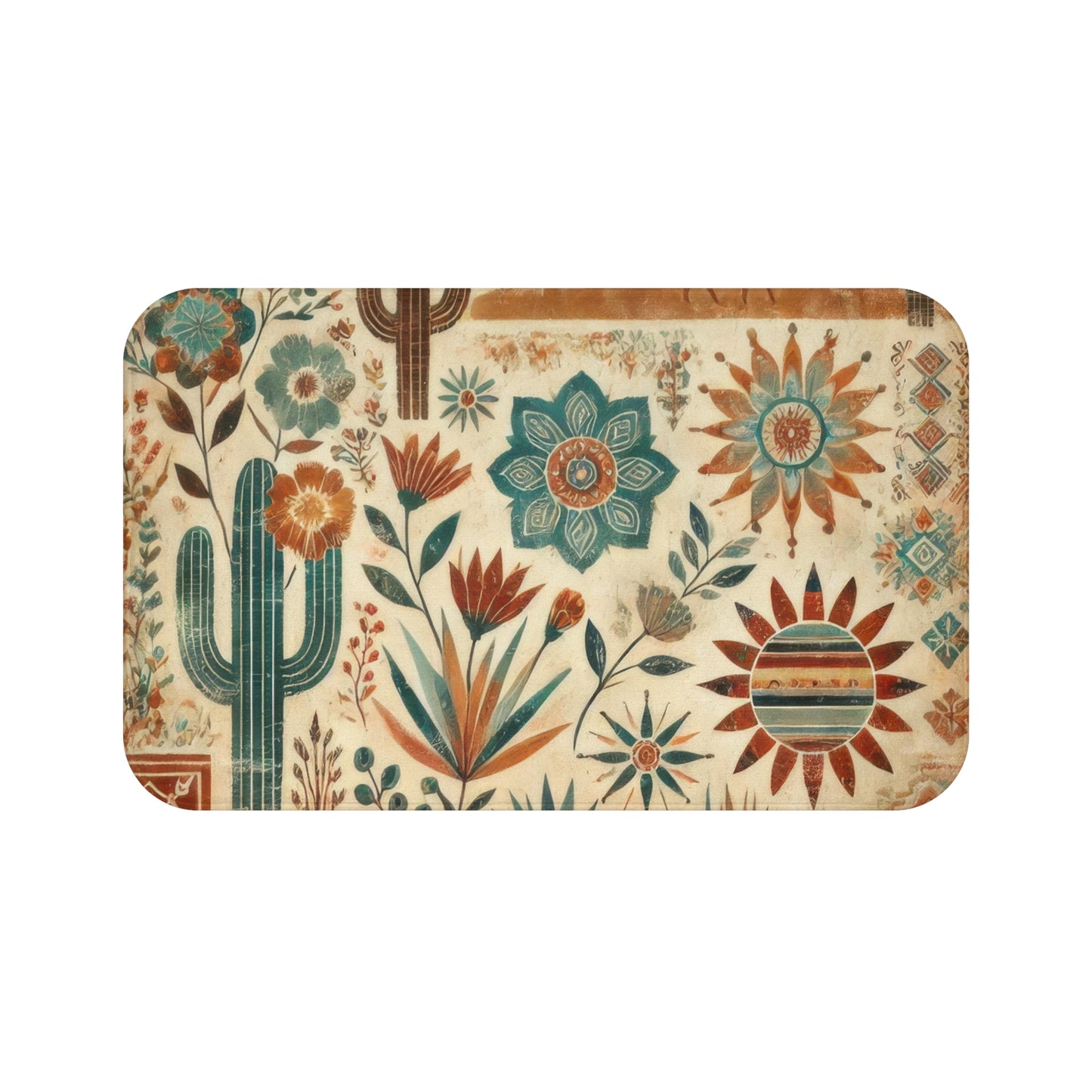 Bohemian Floral Desert Bath Mat