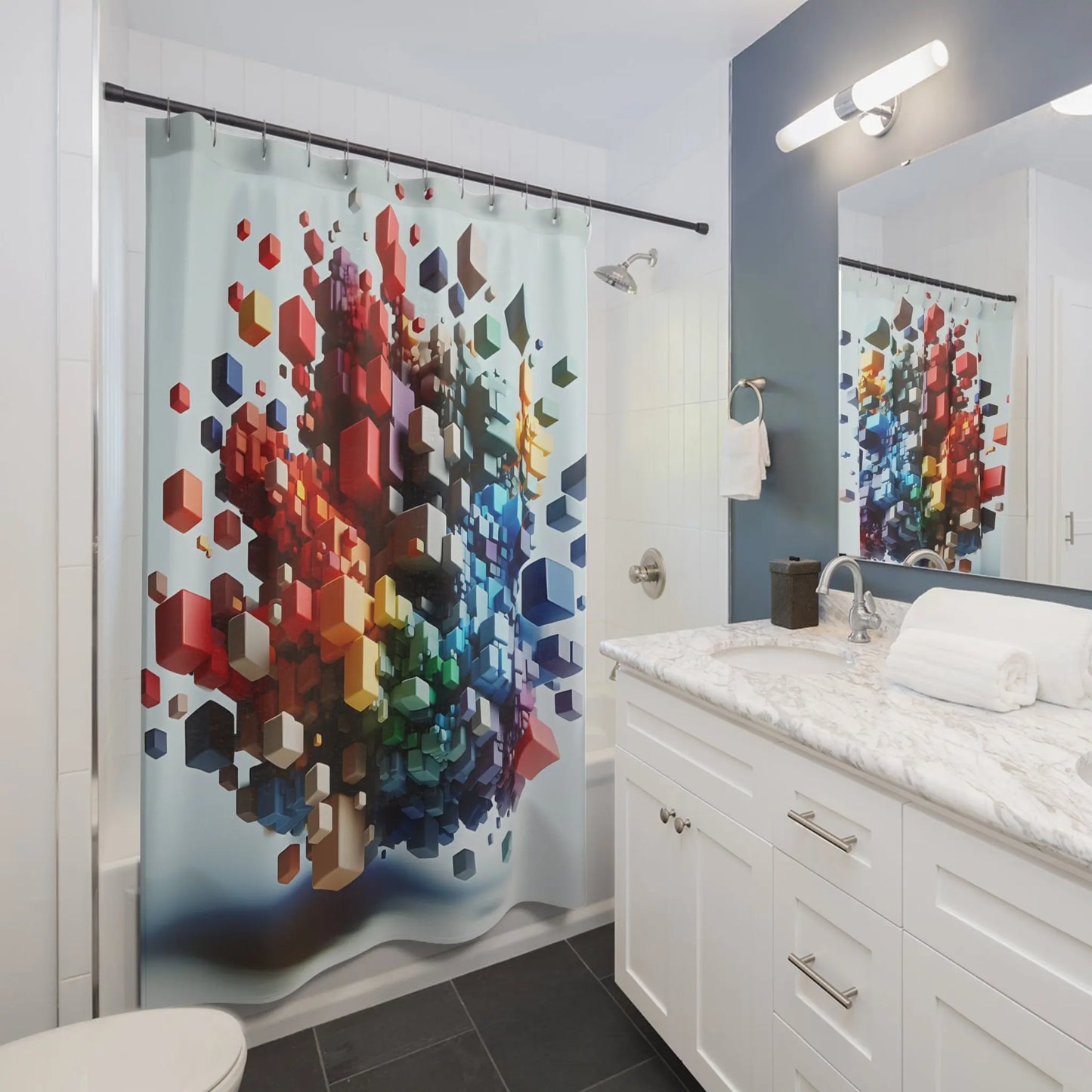Colorful Tech Explosion Shower Curtain