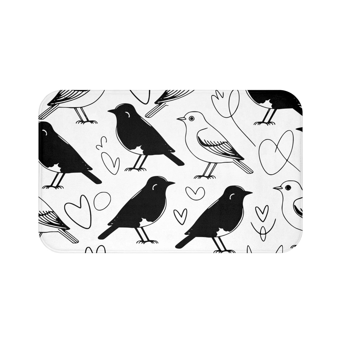 Chic Bird Print Bath Mat