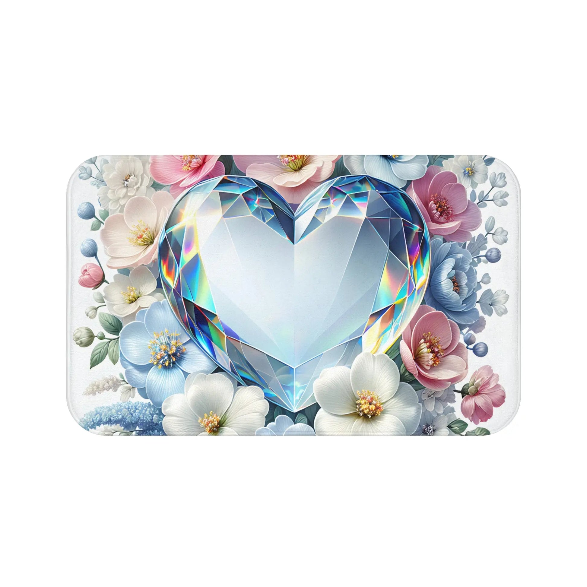 Floral Heart Bath Mat