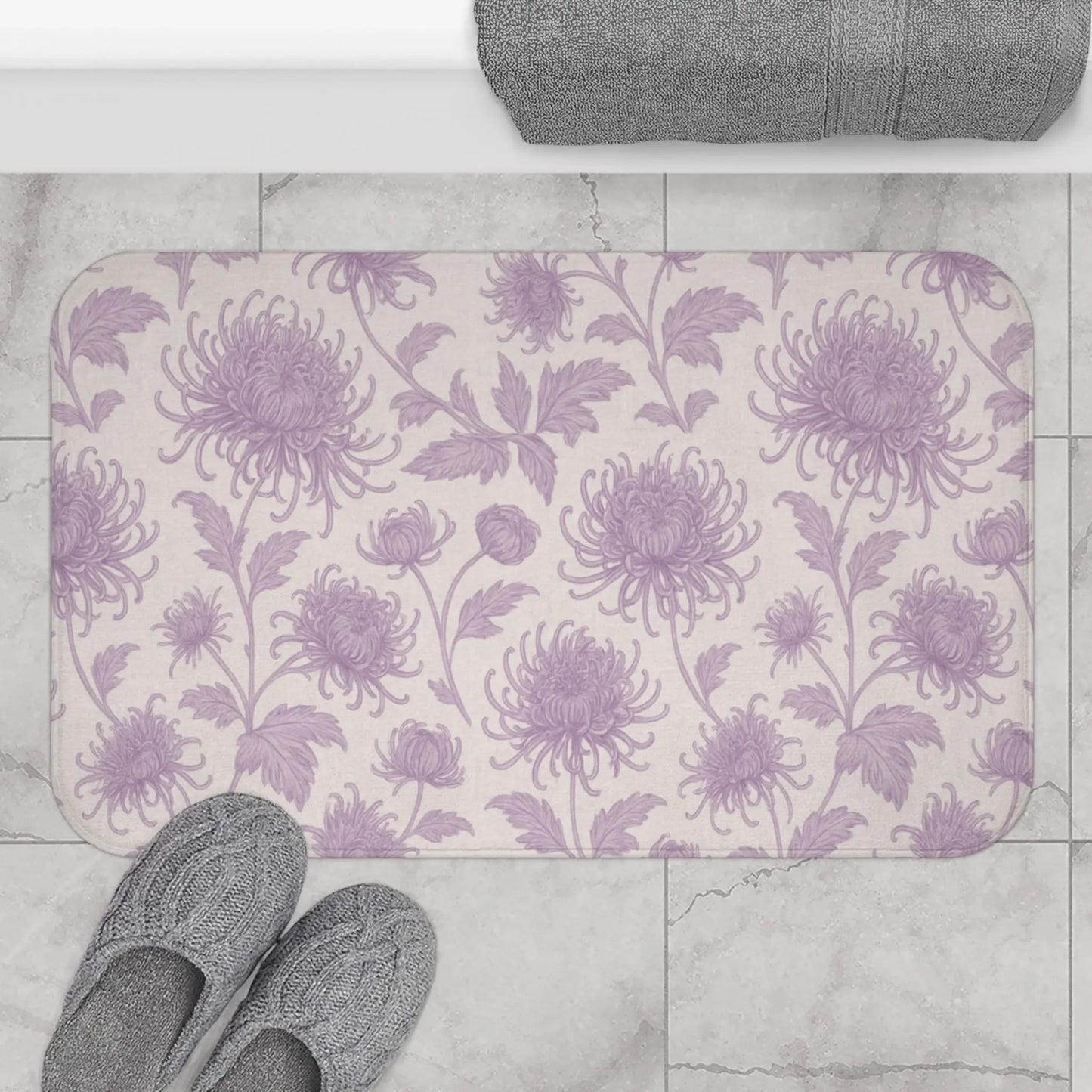 Lavender Floral Bath Mat
