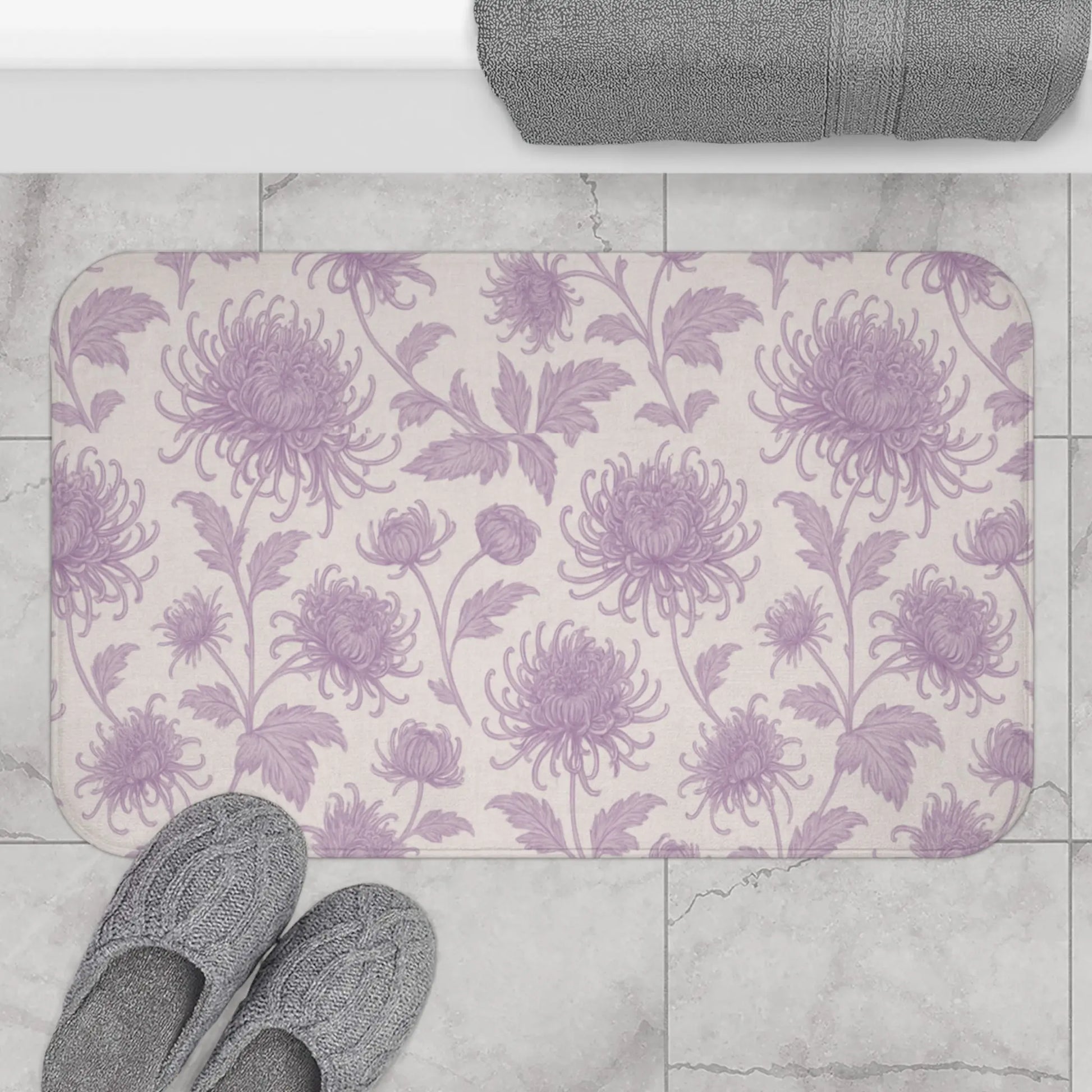 Lavender Floral Bath Mat