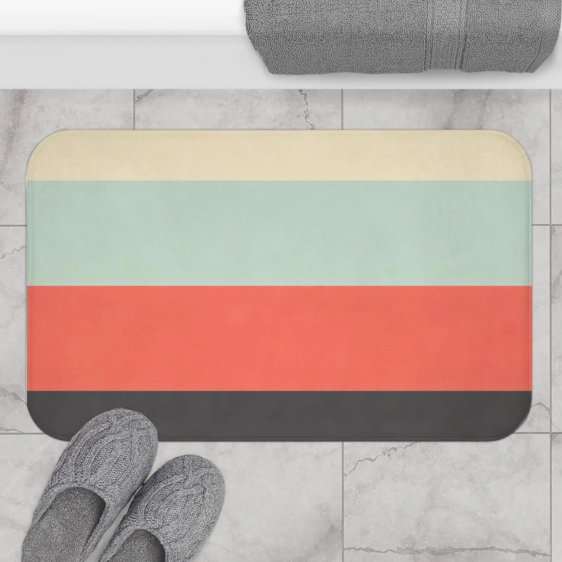 Retro Color Block Bath Mat