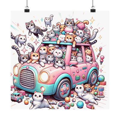 Whimsical Cat Adventure Poster