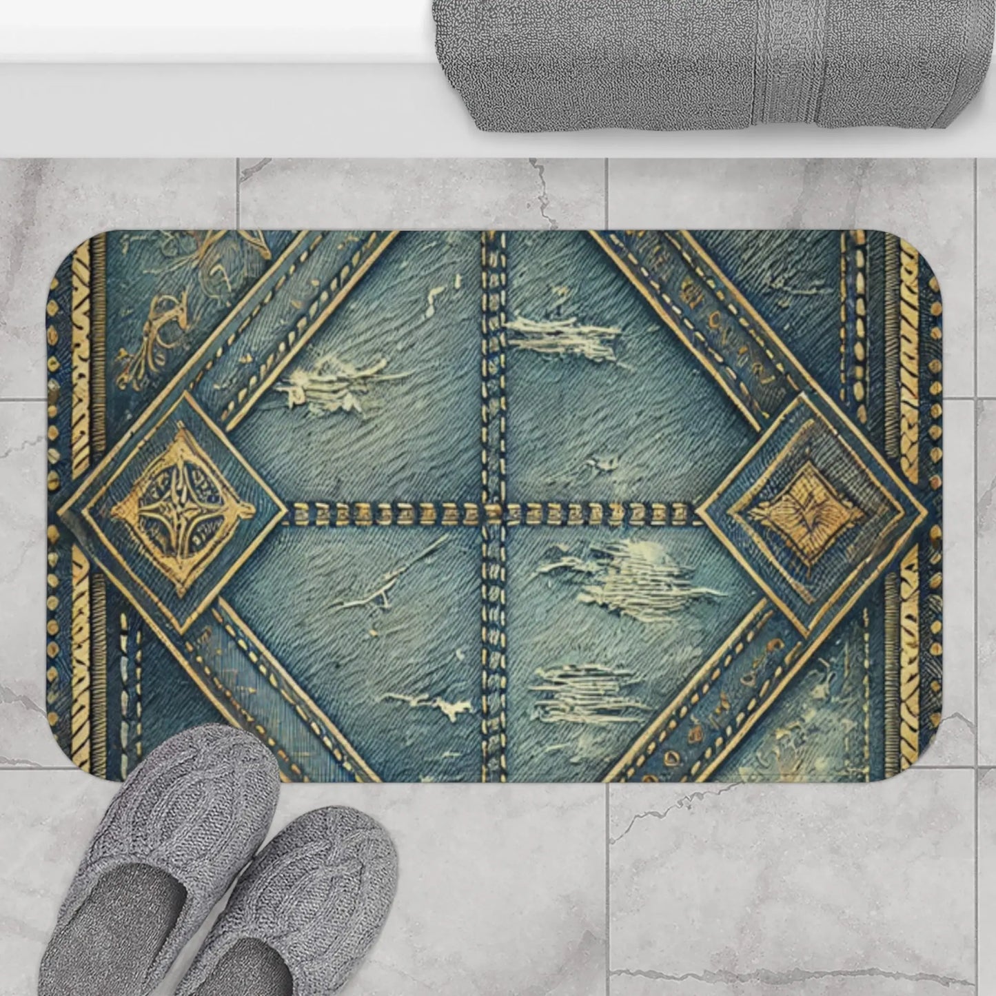 Antique Geometric Bath Mat