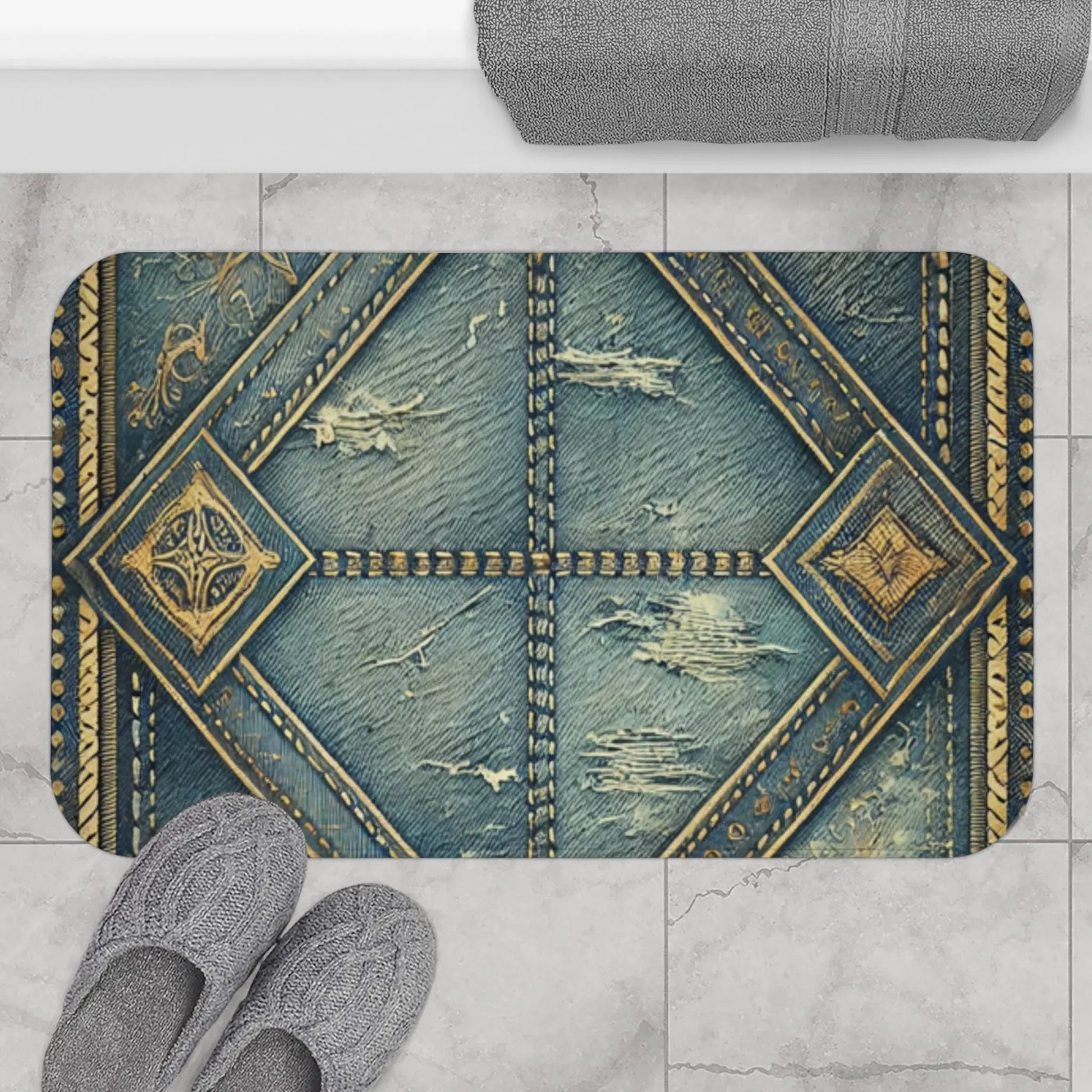 Antique Geometric Bath Mat