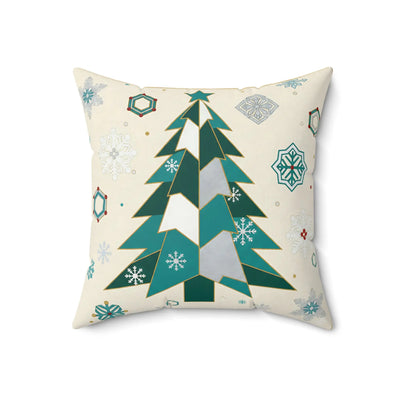 Modern Holiday Tree Design Pillow