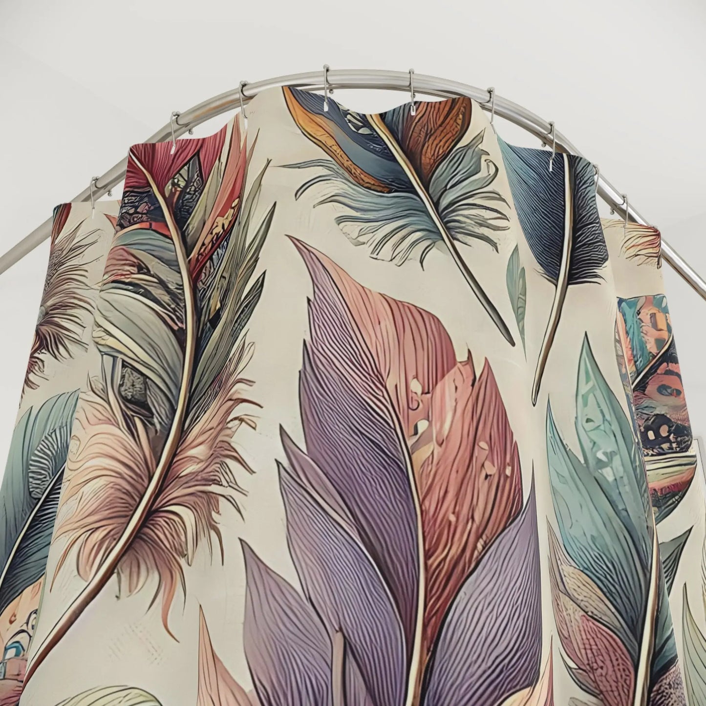 Feathers of Many Colors Shower Curtains