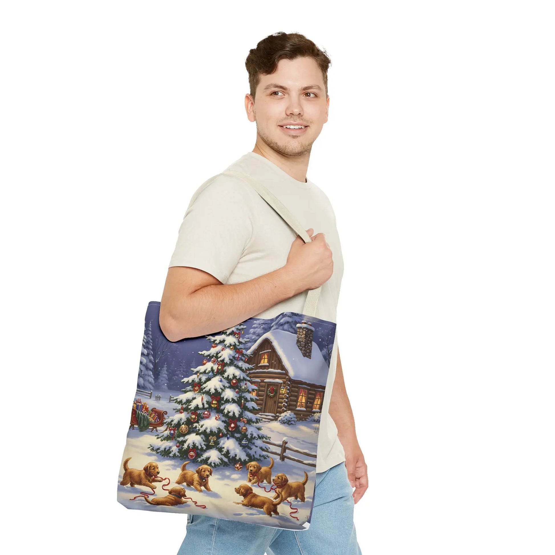 Christmas Cute Puppies Tote Bag