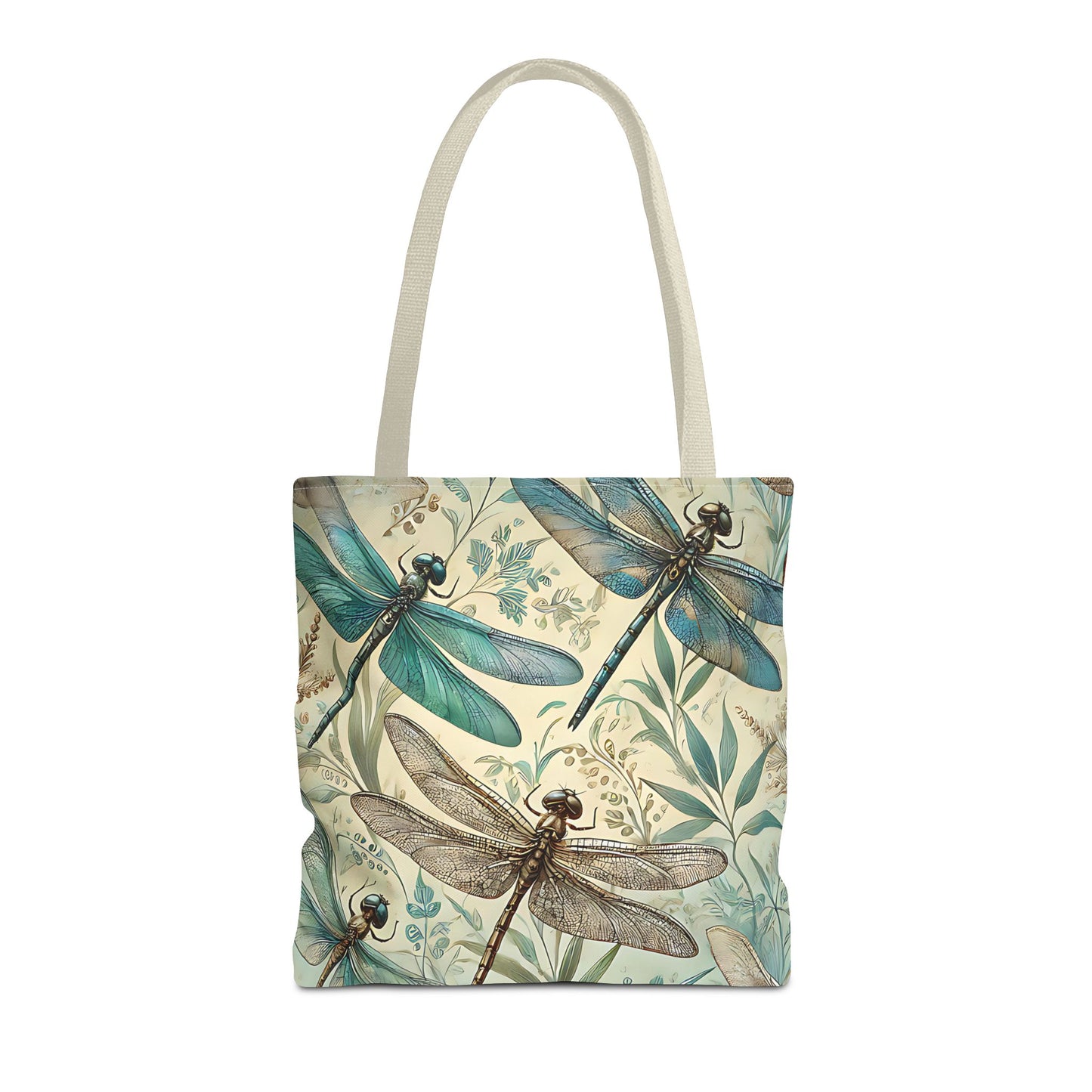Vintage Teal Dragonfly Tote Bag