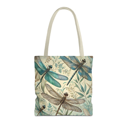 Vintage Teal Dragonfly Tote Bag