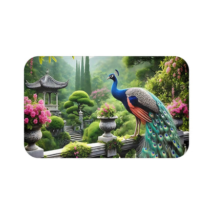 Elegant Peacock Garden Bath Mat