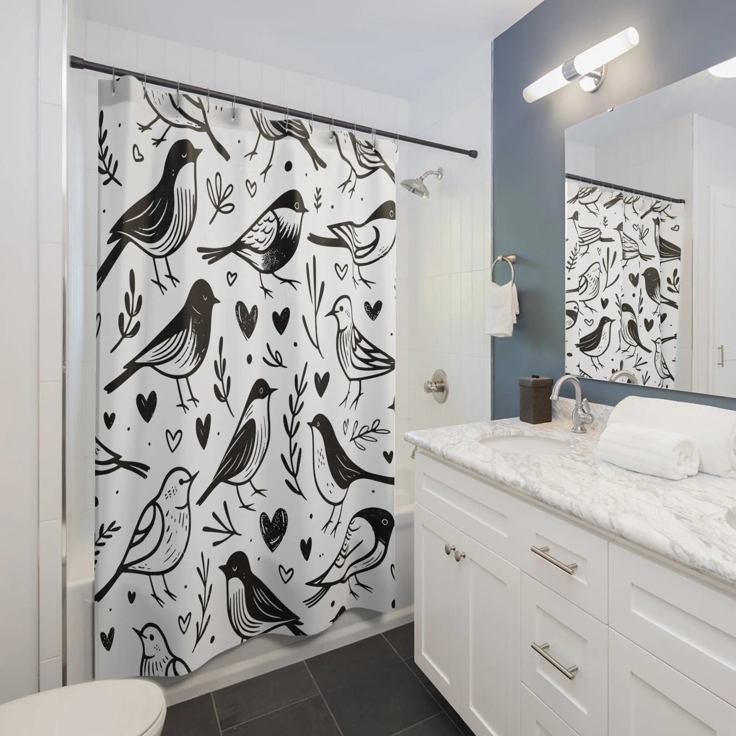 Whimsical Bird Shower Curtain